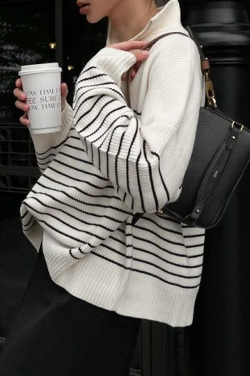 Casual Plaid Striped Contrast Turndown Collar Tops - Kaedas