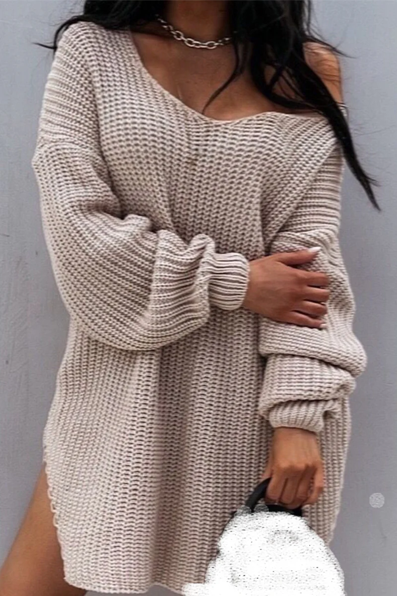 Casual Elegant Solid Color V Neck Sweaters - Kaedas