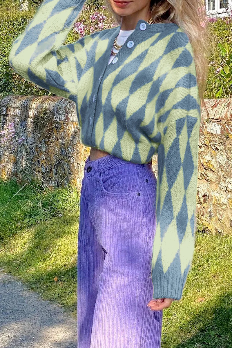 Casual Geometric Buckle Tops Sweater - Kaedas