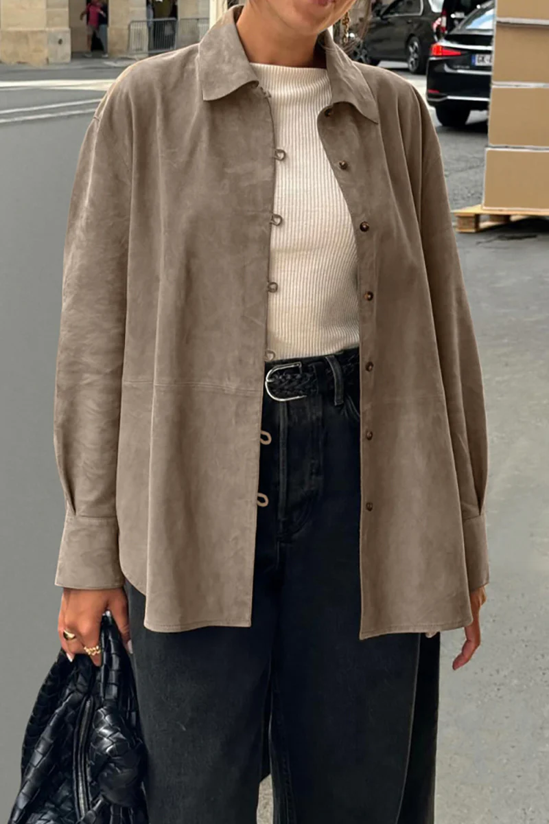 Casual Buttons Turndown Collar Blouses - Kaedas