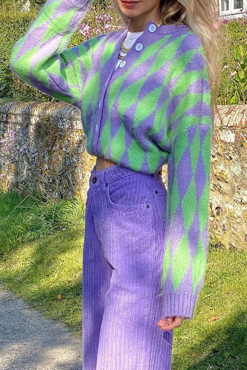 Casual Geometric Buckle Tops Sweater - Kaedas