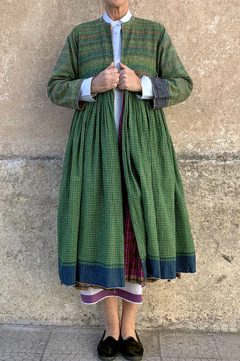 Casual Plaid O Neck Tops - Kaedas