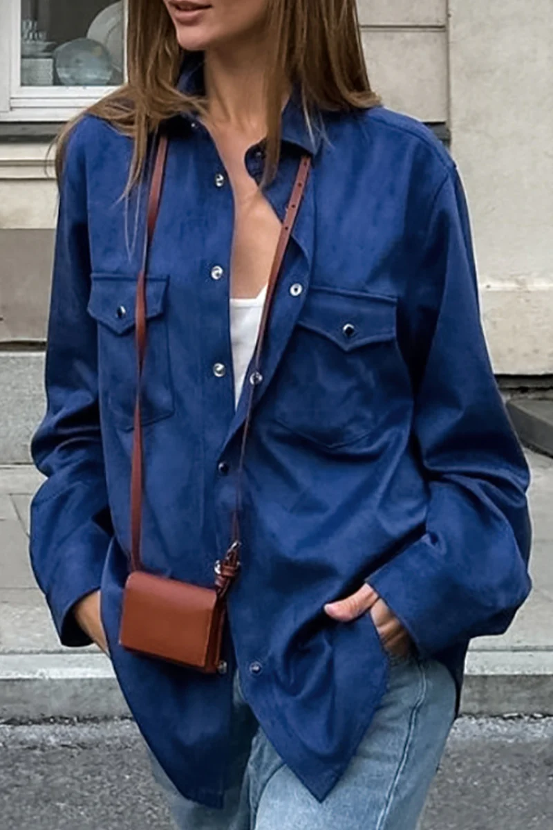 Casual Daily Buttons Turndown Collar Blouses - Kaedas