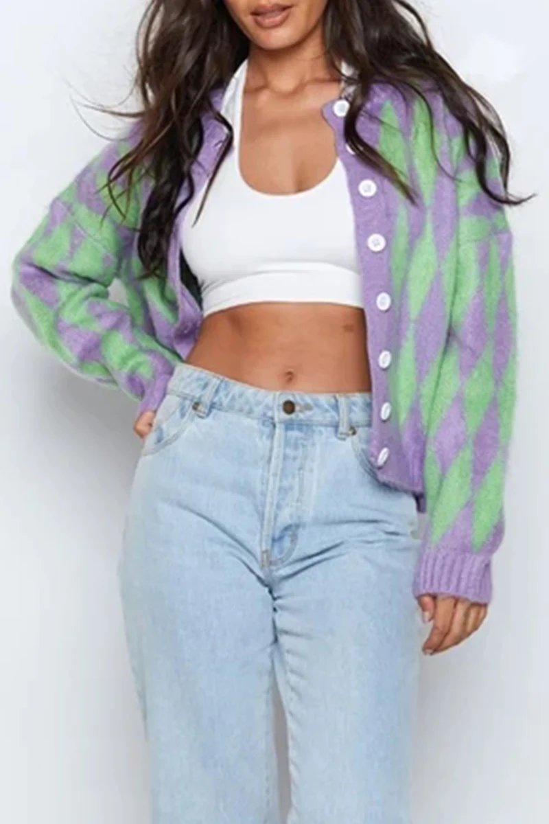 Casual Geometric Buckle Tops Sweater - Kaedas