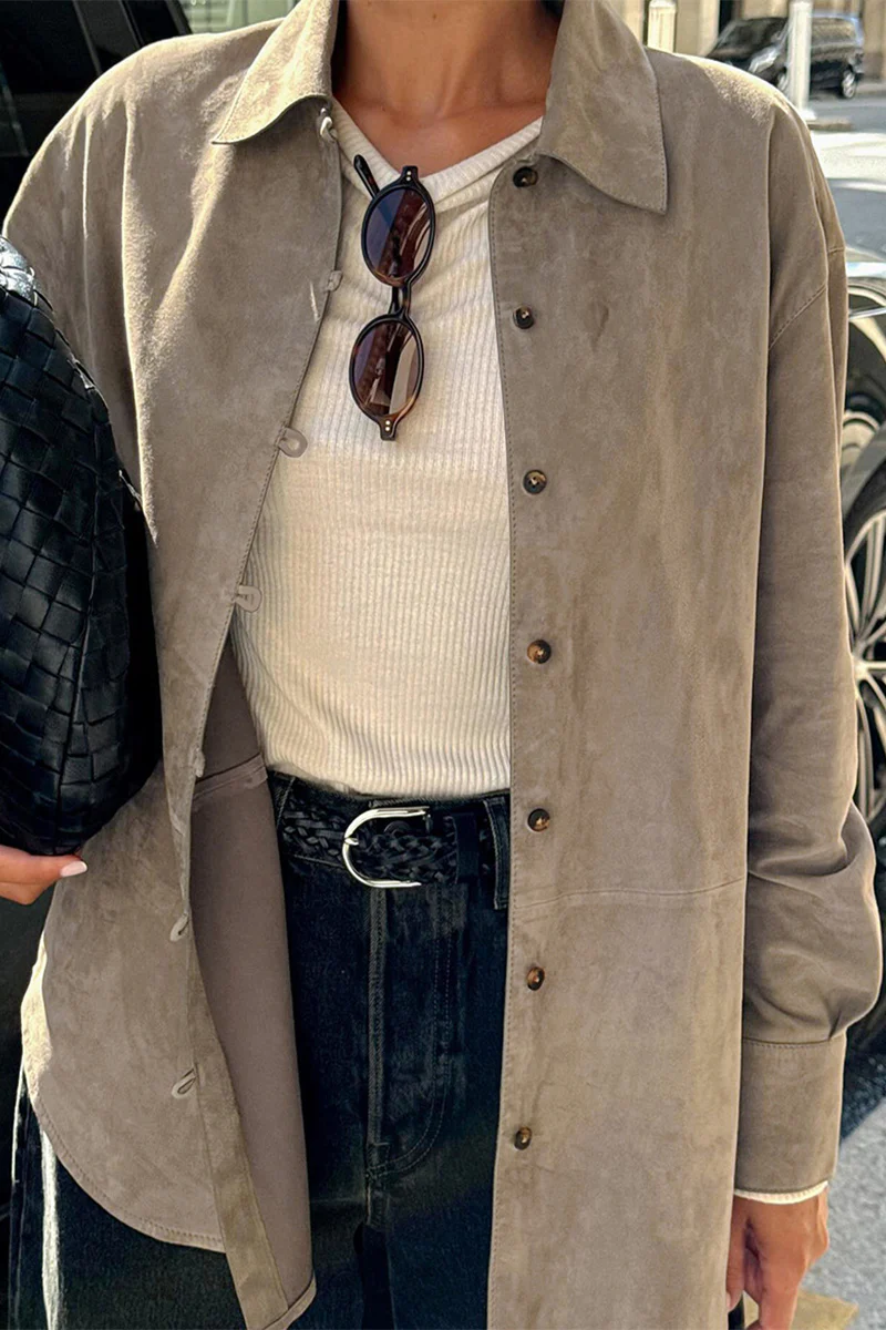 Casual Buttons Turndown Collar Blouses - Kaedas