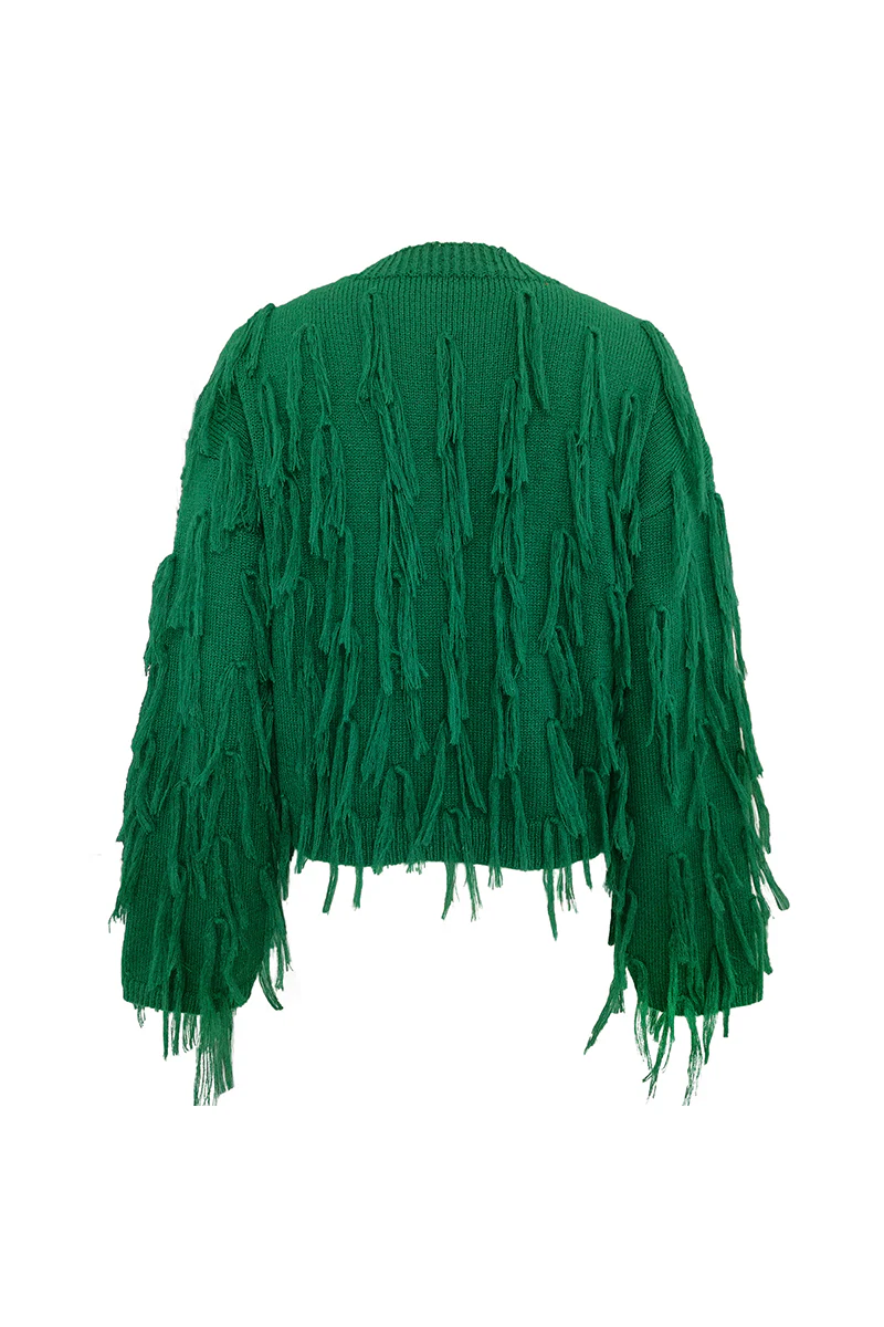 British Style Elegant Solid Tassel O Neck Sweaters(5 Colors) - Kaedas