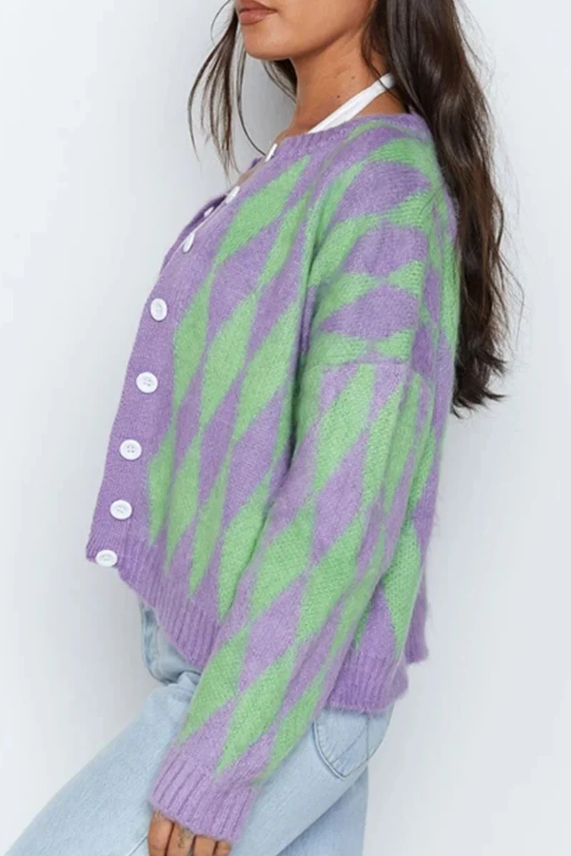 Casual Geometric Buckle Tops Sweater - Kaedas