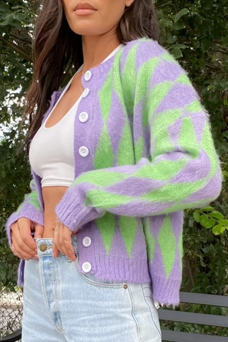 Casual Geometric Buckle Tops Sweater - Kaedas