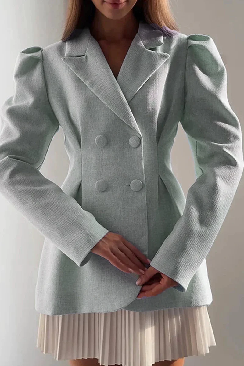 Casual Buttons Turn-back Collar Long Sleeve Two Pieces(3 Colors) - Kaedas