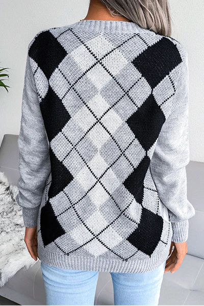 Casual Geometric Split Joint V Neck Tops(3 Colors) - Kaedas