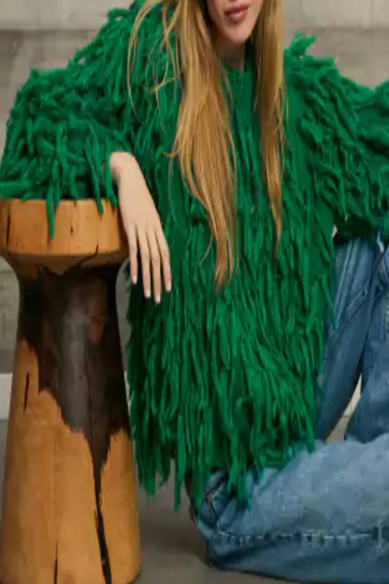 British Style Elegant Solid Tassel O Neck Sweaters(5 Colors) - Kaedas