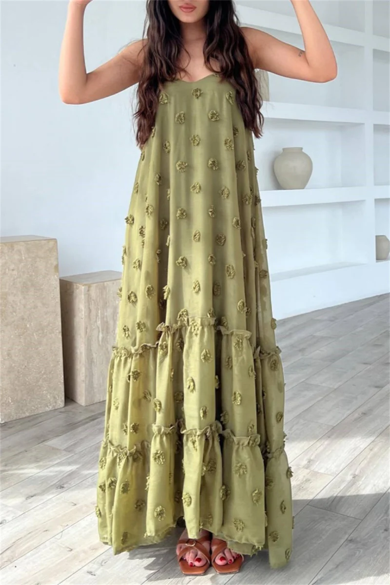 Casual Backless Spaghetti Strap Long Dresses - Kaedas