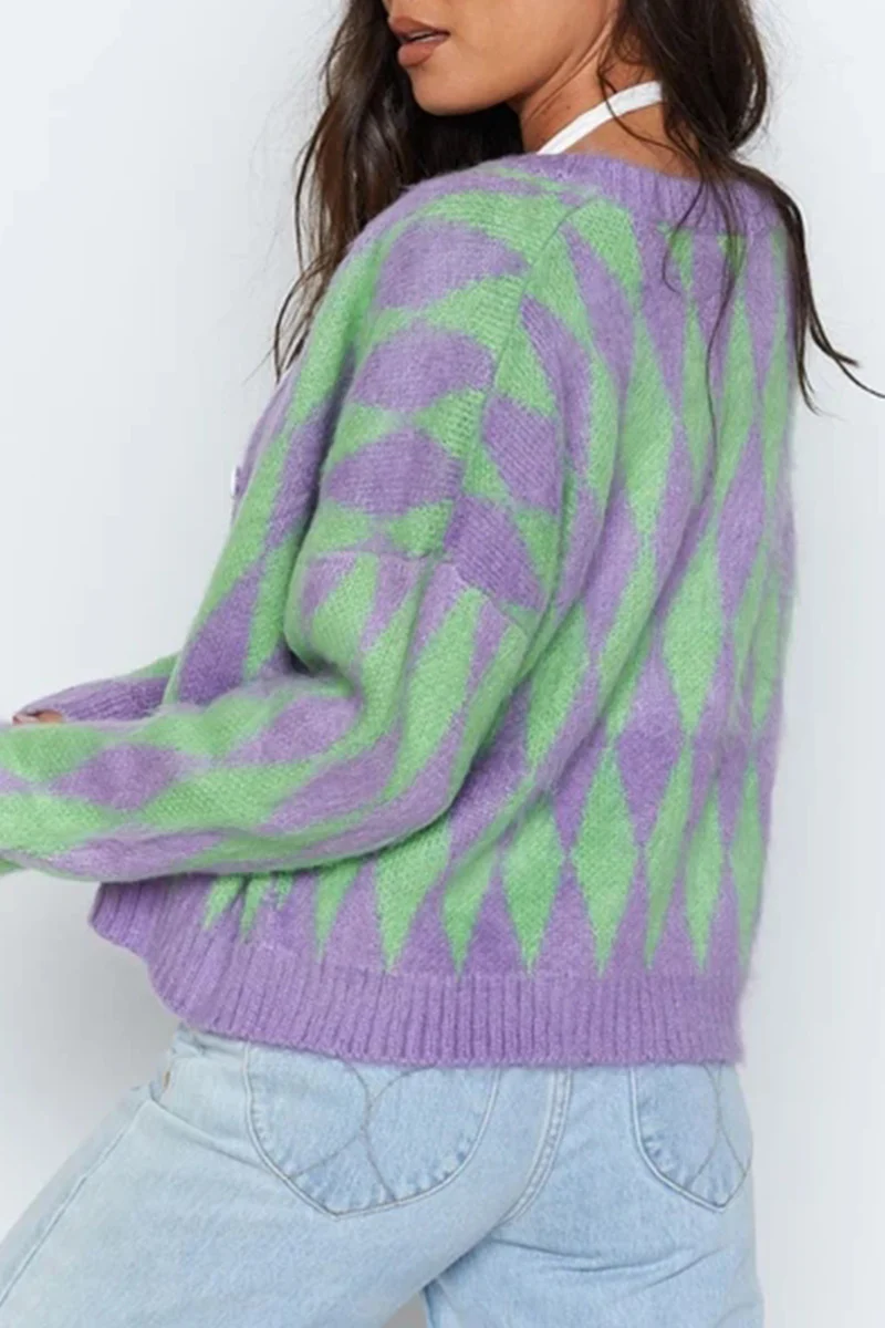 Casual Geometric Buckle Tops Sweater - Kaedas