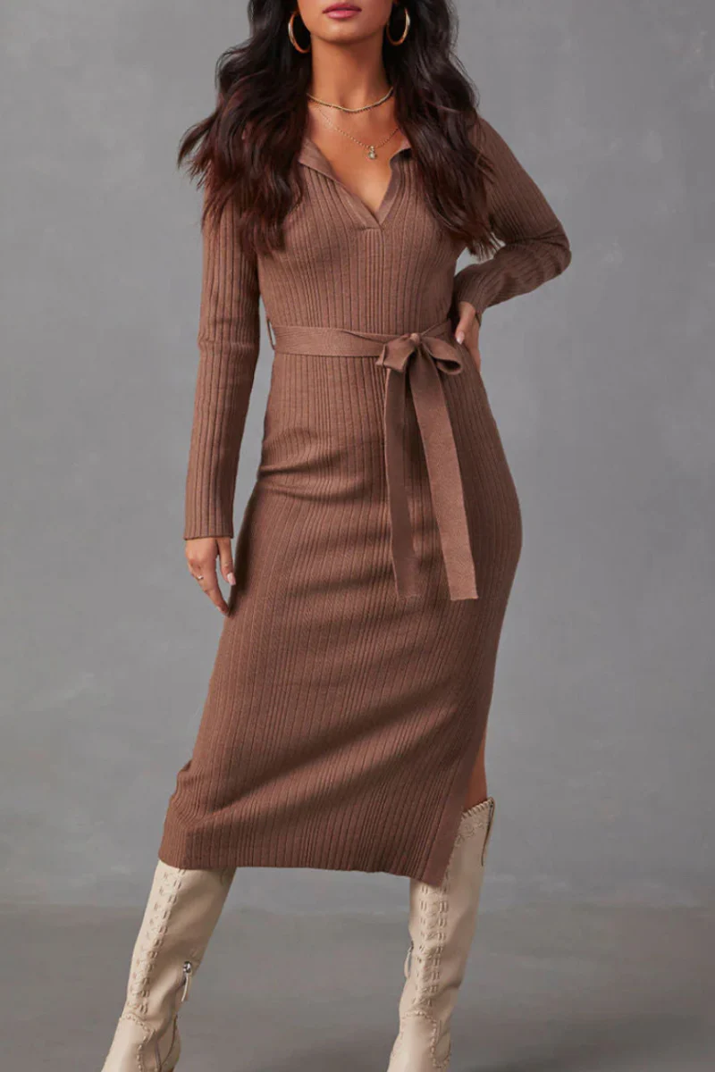 Casual Patchwork Slit Strap Design Wrapped Skirt Dresses(3 Colors) - Kaedas