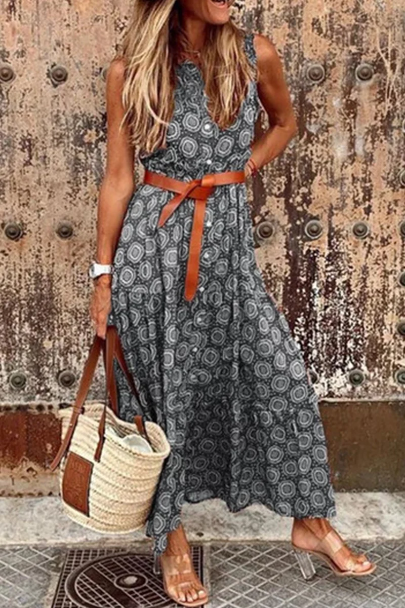 Casual Dot Buckle Basic Mandarin Collar A Line Dresses(3 Colors) - Kaedas