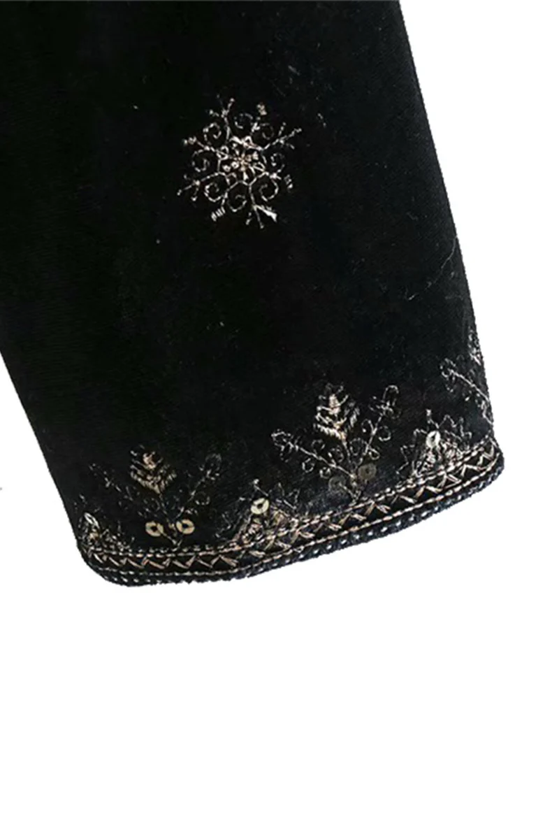 Casual Flowers Embroidered O Neck Outerwear - Kaedas
