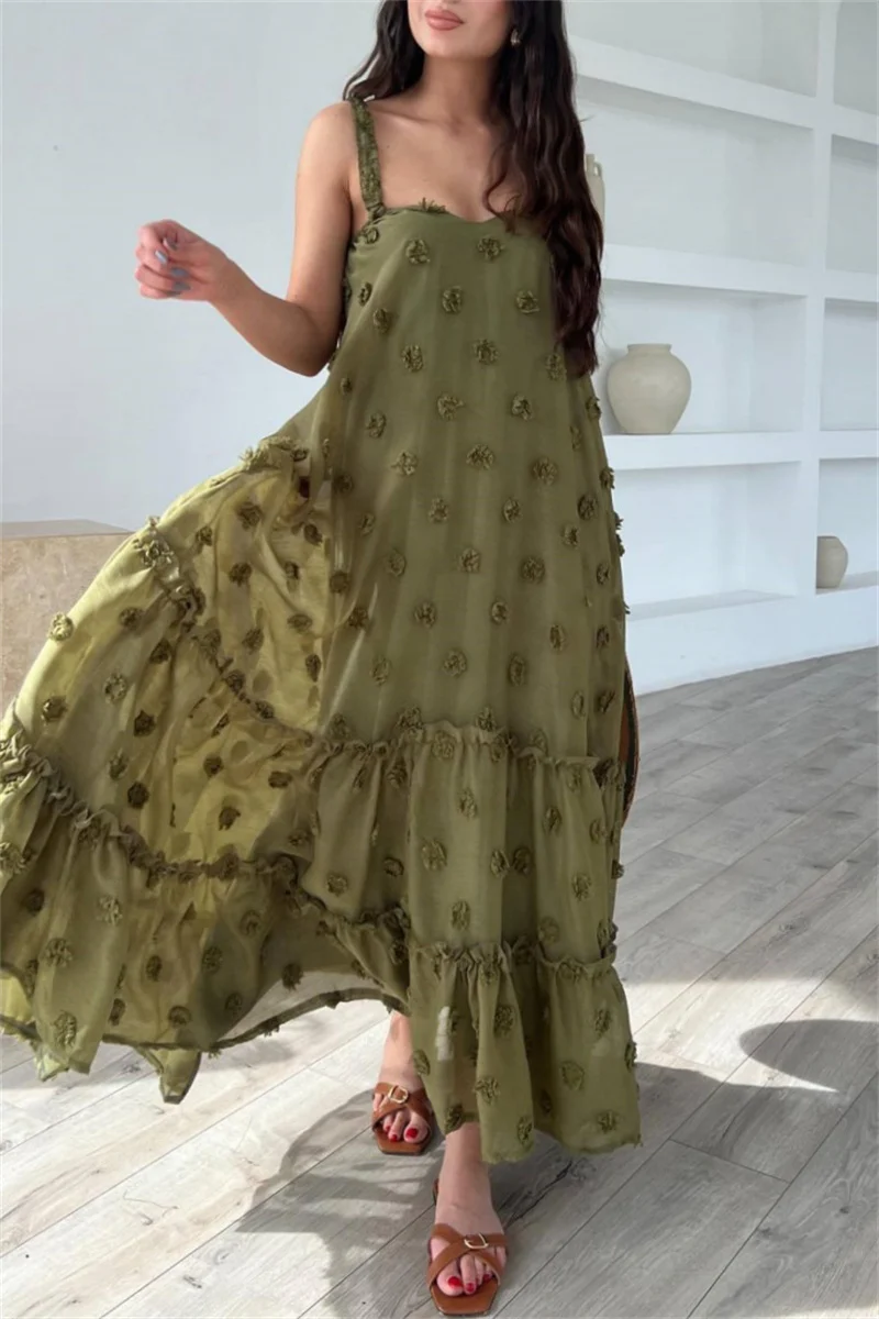 Casual Backless Spaghetti Strap Long Dresses - Kaedas