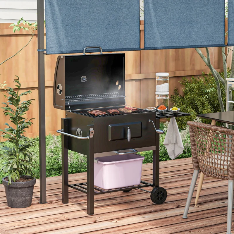Outsunny Charcoal BBQ Grill and Smoker Combo - Kaedas