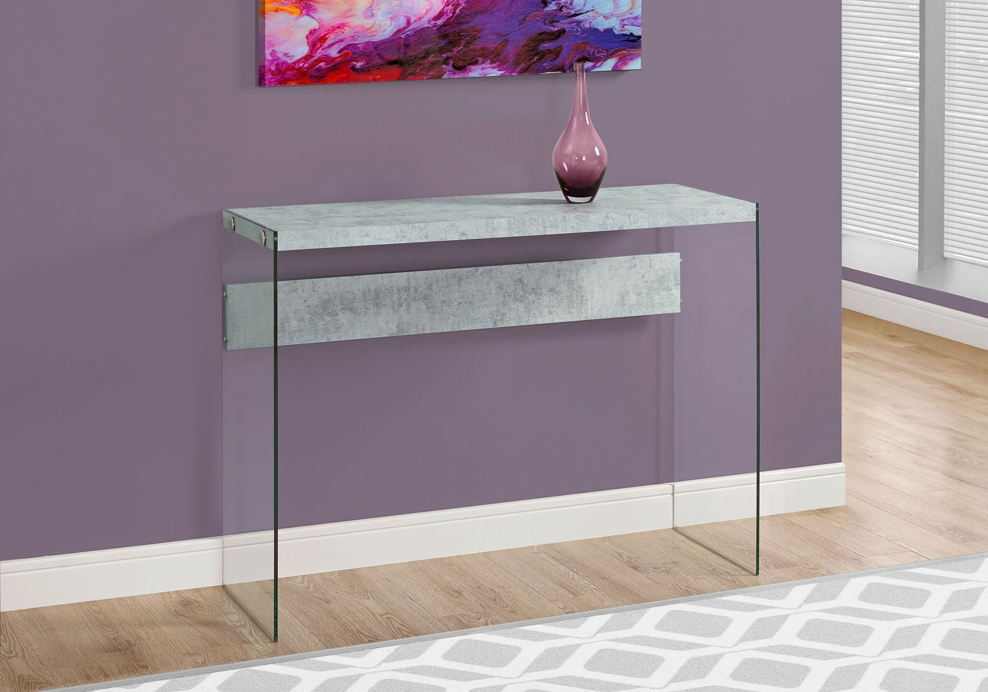 Accent Console Table for Entryway, Glossy Spacious Surface - Kaedas