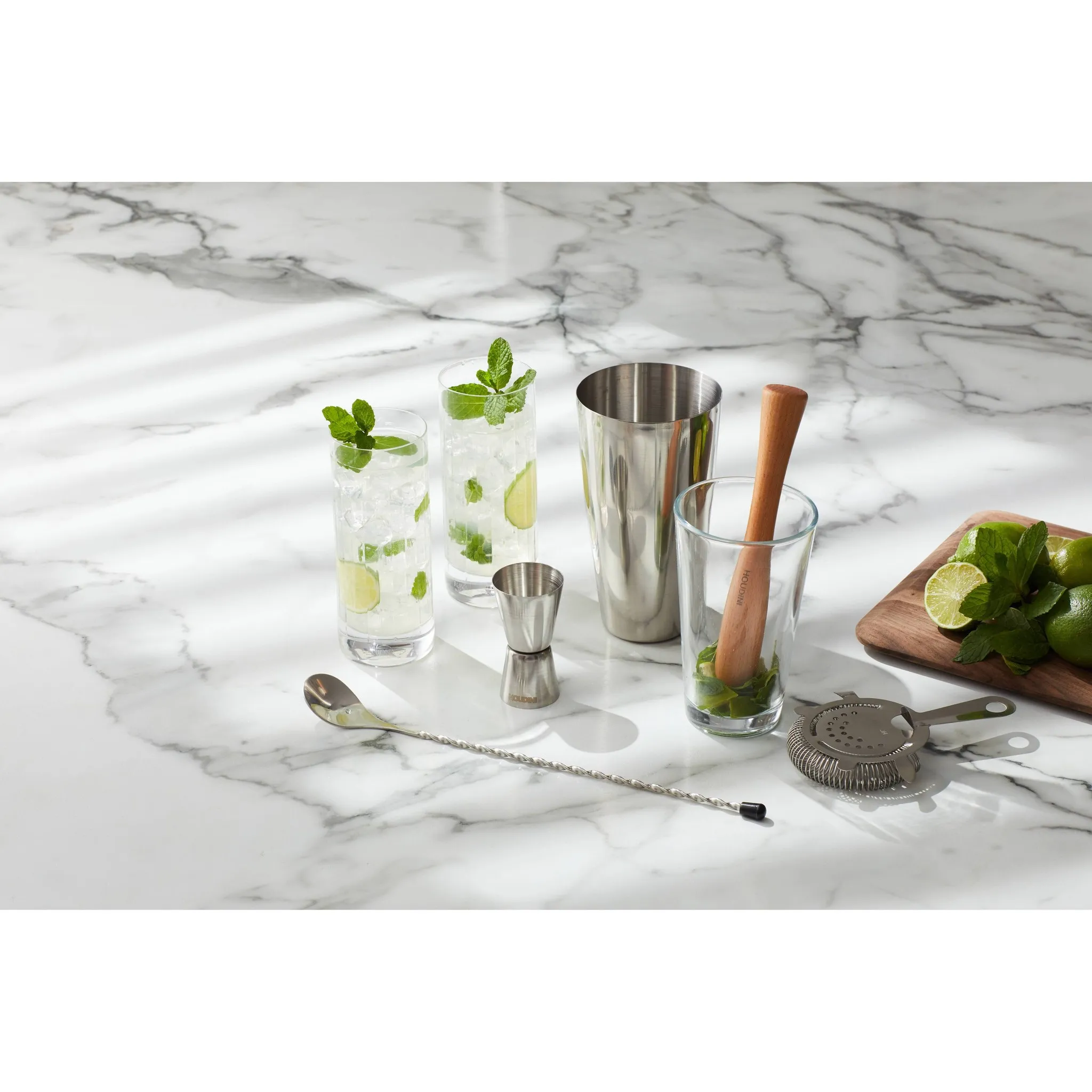 5pc Bar Tool Set (Shaker, Jigger, Strainer, Muddler, Stirring Spoon) - Kaedas