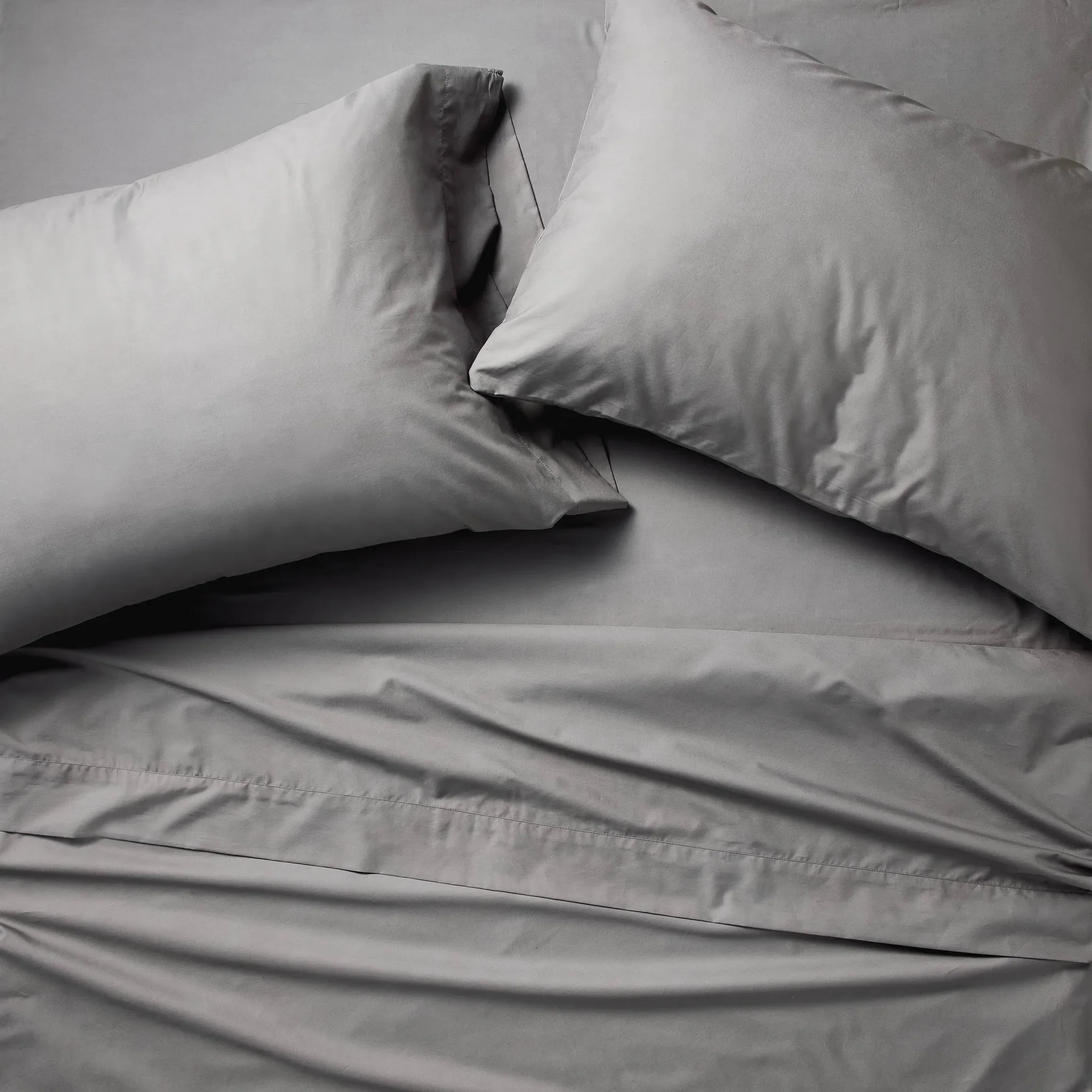 Standard 400 Thread Count Percale Pillowcases Dark Gray - Kaedas