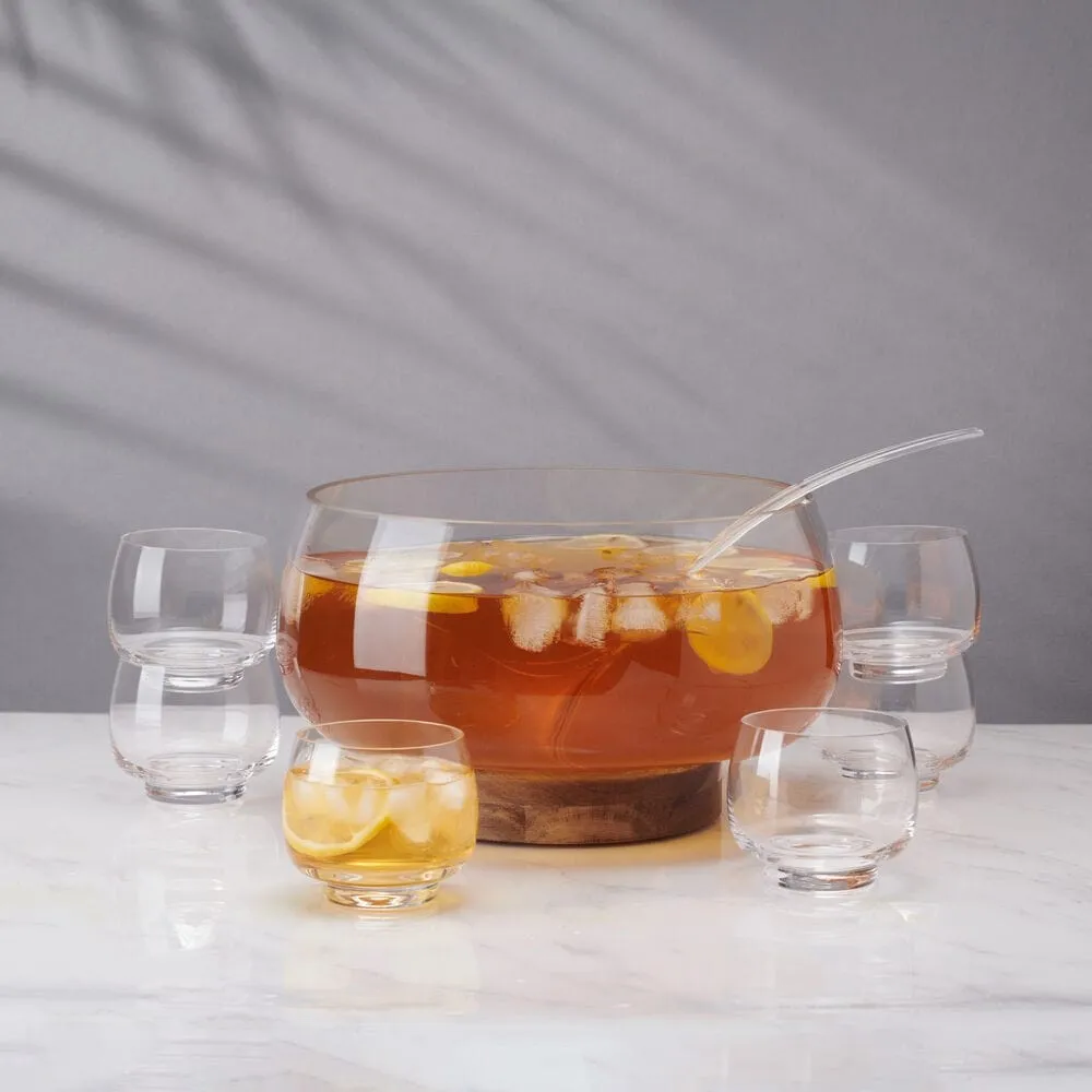 Glenwood 8 Piece Glass Punch Bowl Set - Kaedas