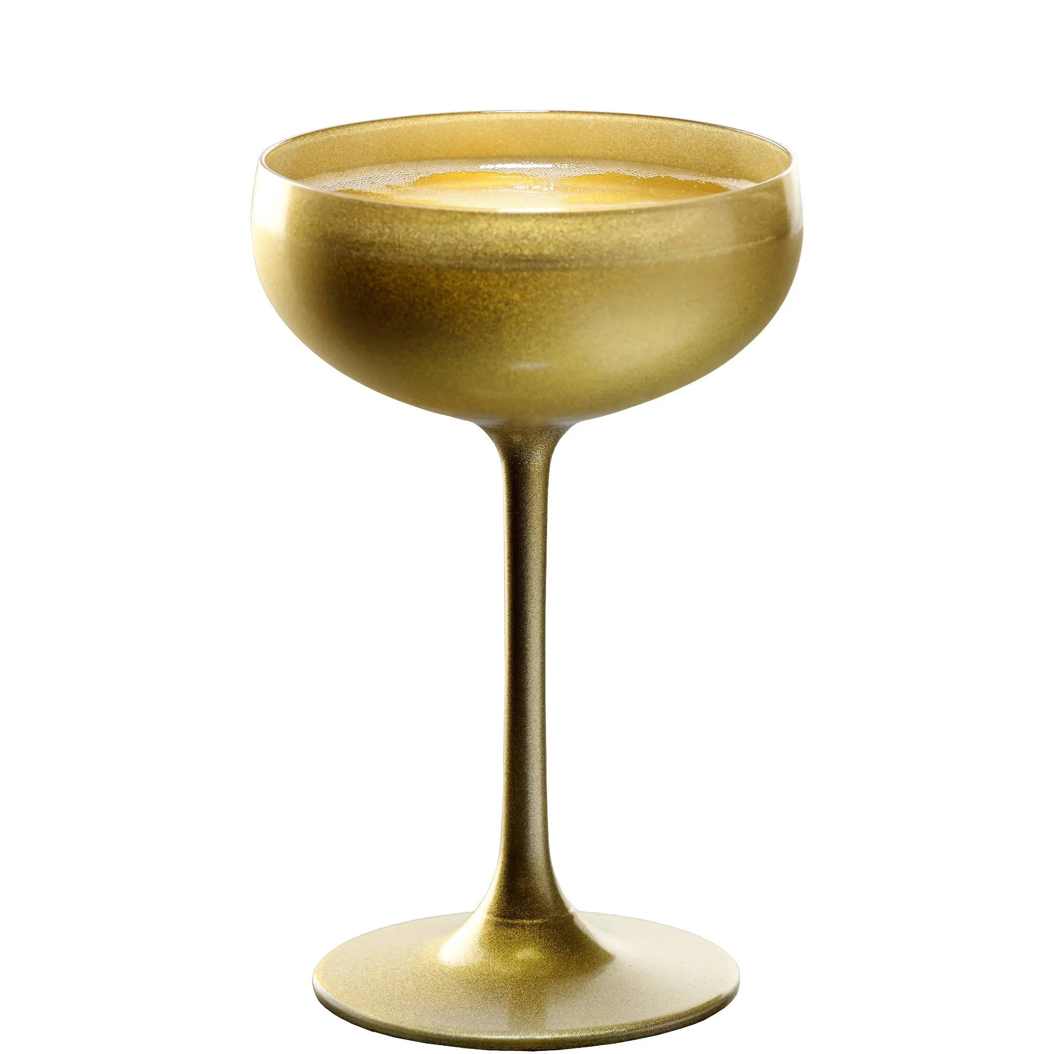 Set of 6 Olympia 7.75oz Saucers Gold - : Lead-Free Crystal, Dishwasher-Safe, Champagne Flutes, Wedding Gift - Kaedas