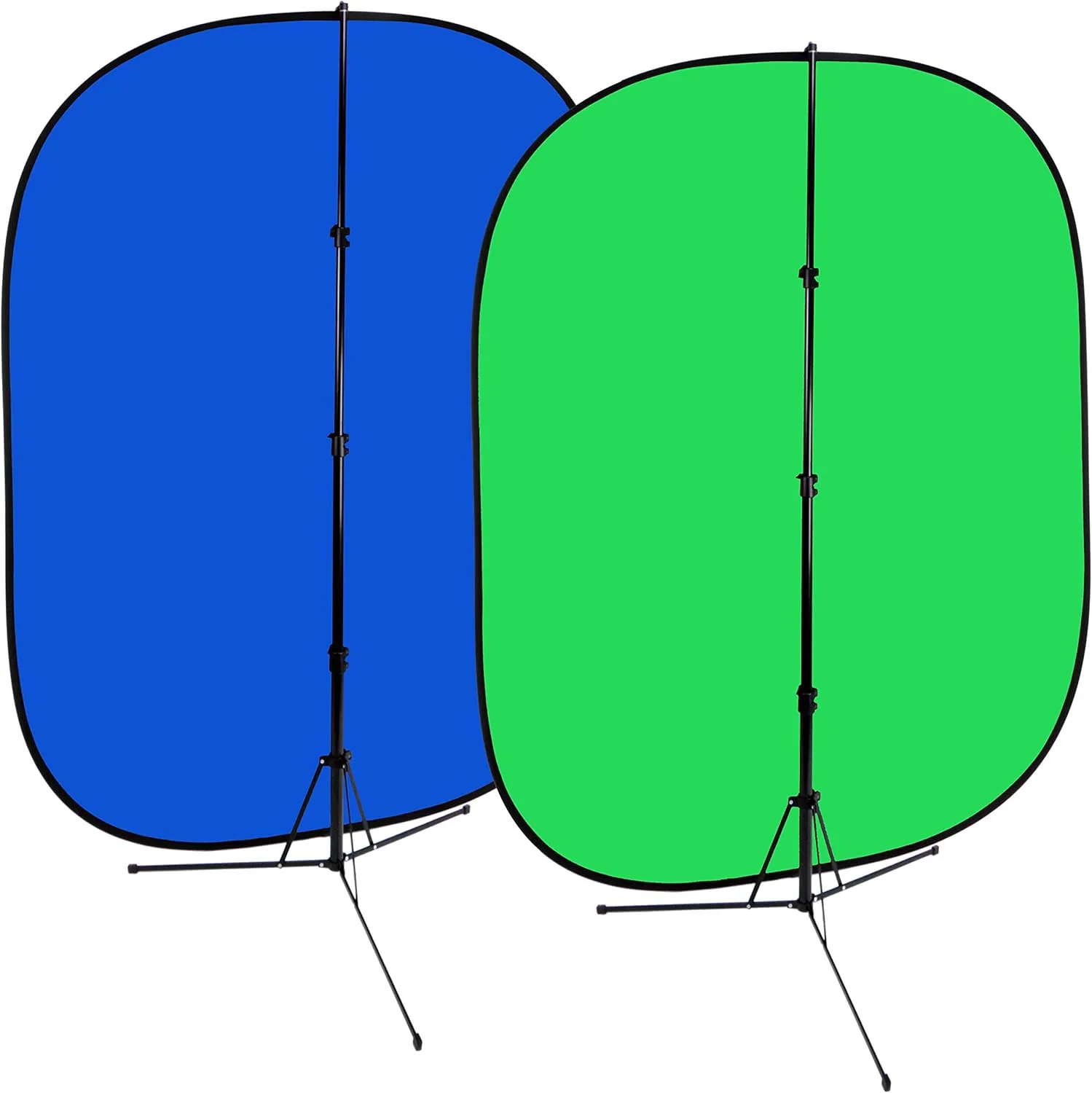 Fotodiox 5'x7' Collapsible Chromakey Green + Blue 2-in-1 Background, Backdrop kit w/Stand Support Green + Blue 5x7in - Kaedas