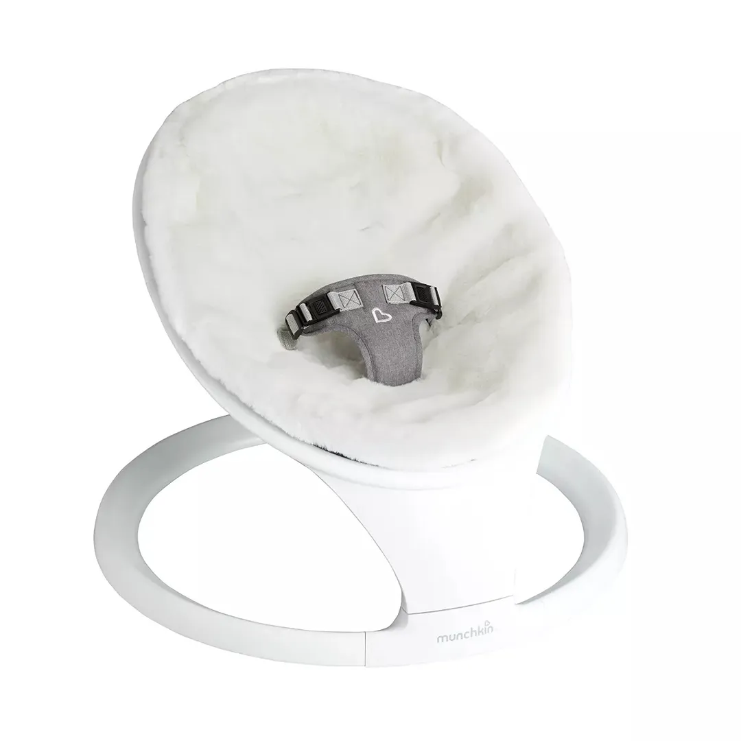 Ultra-Soft Faux Fur Seat Cover for Baby Swing - White - Kaedas