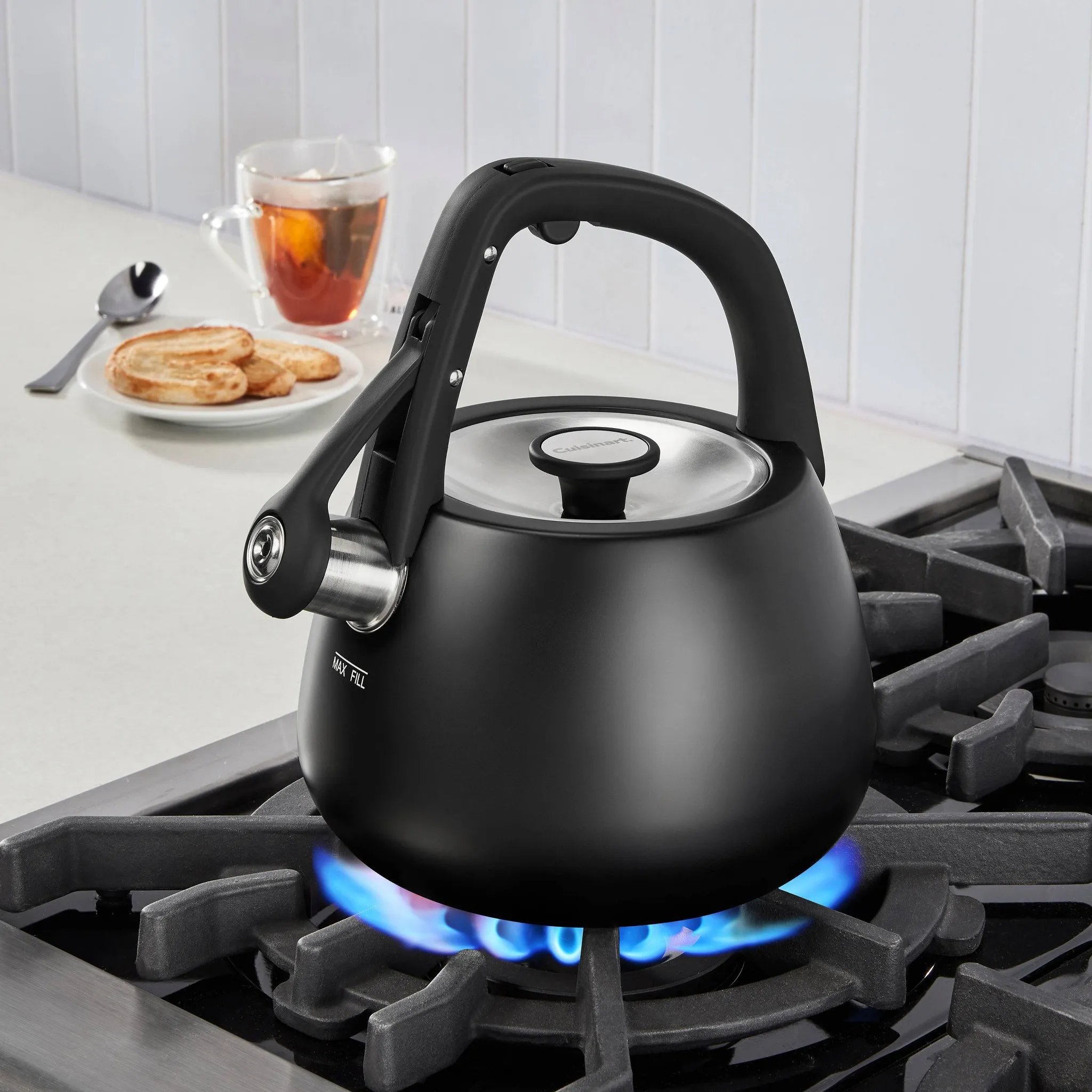 2qt Stainless Steel Stovetop Kettle- Matte Black - Kaedas