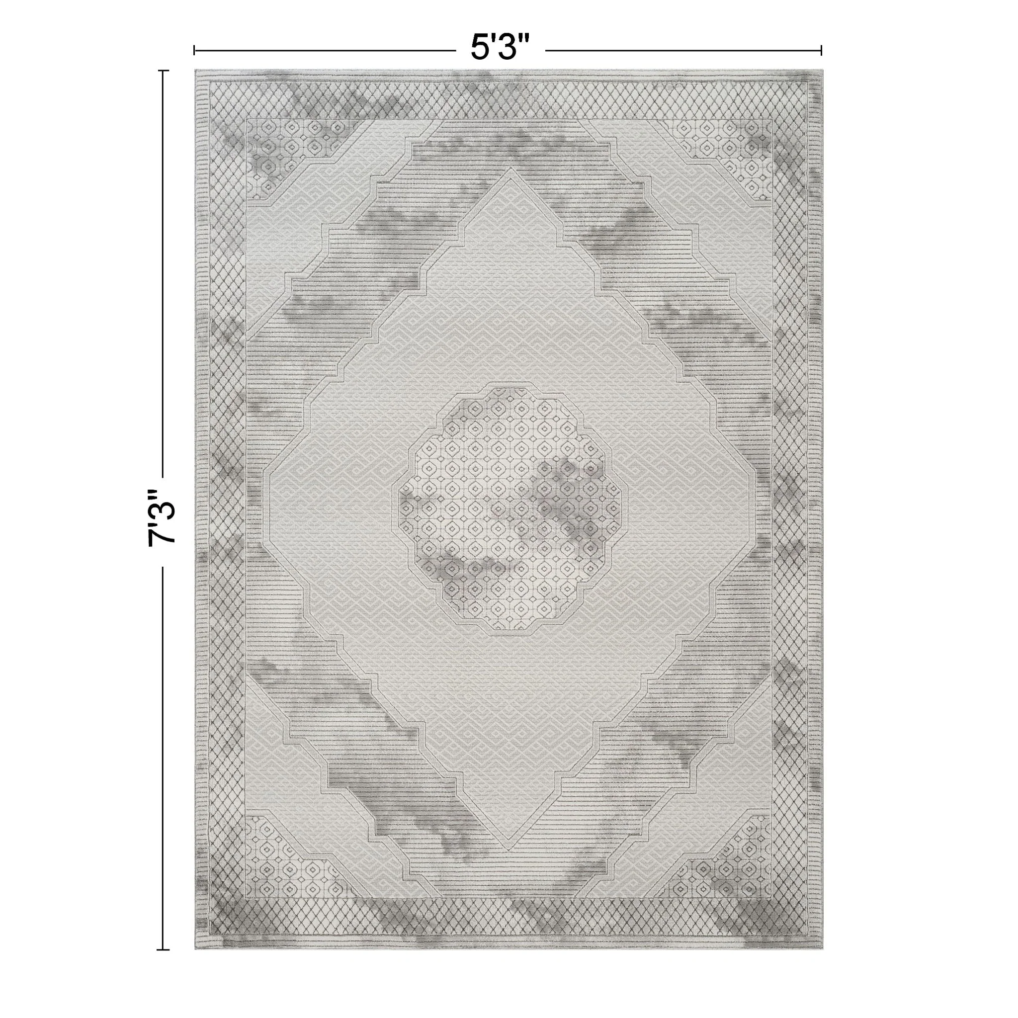 Geometrix - Medallion Rug With Geometric 3D Effect - Kaedas