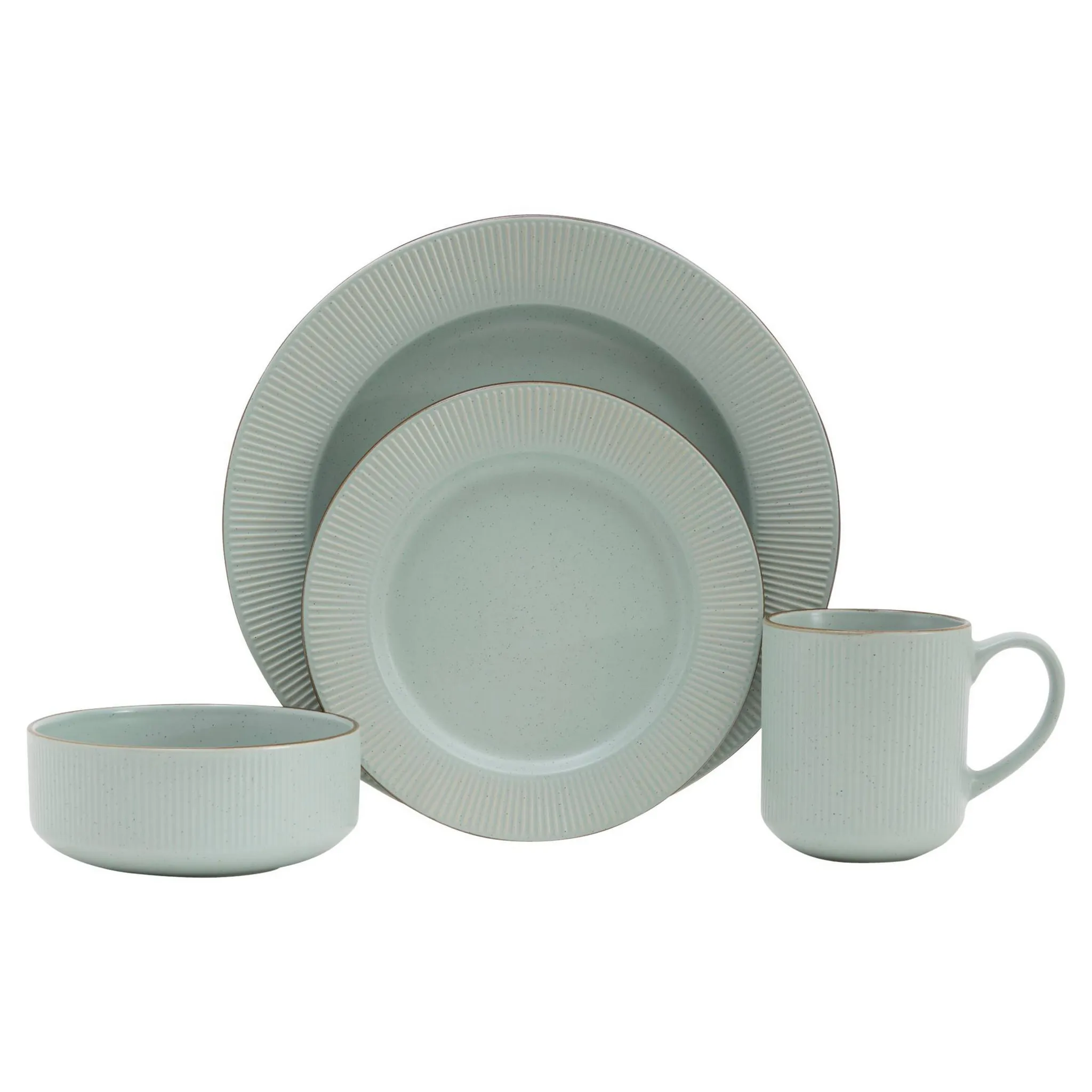 6pc Stoneware Kappa Dinnerware Set, Service for 4- Gray - Kaedas