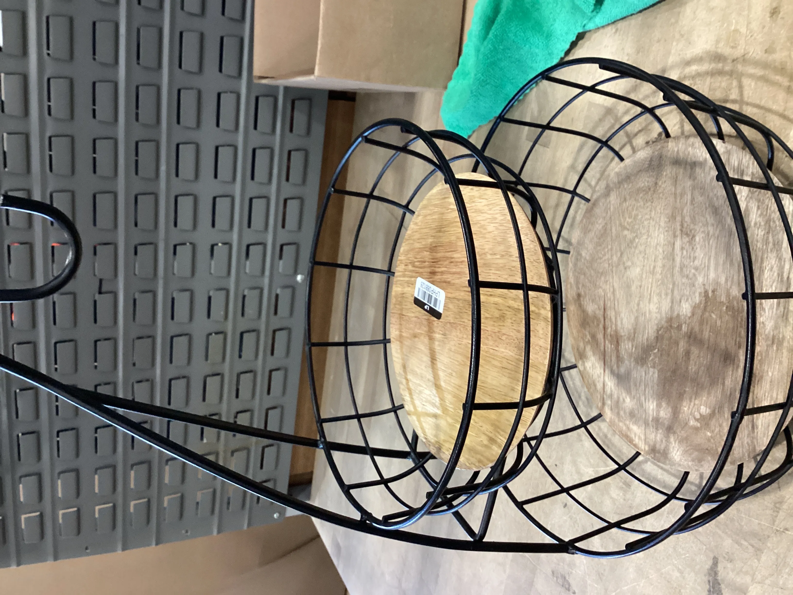 Iron and Mangowood Wire 2-Tier Fruit Basket with Banana Hanger Black - Threshold - Kaedas