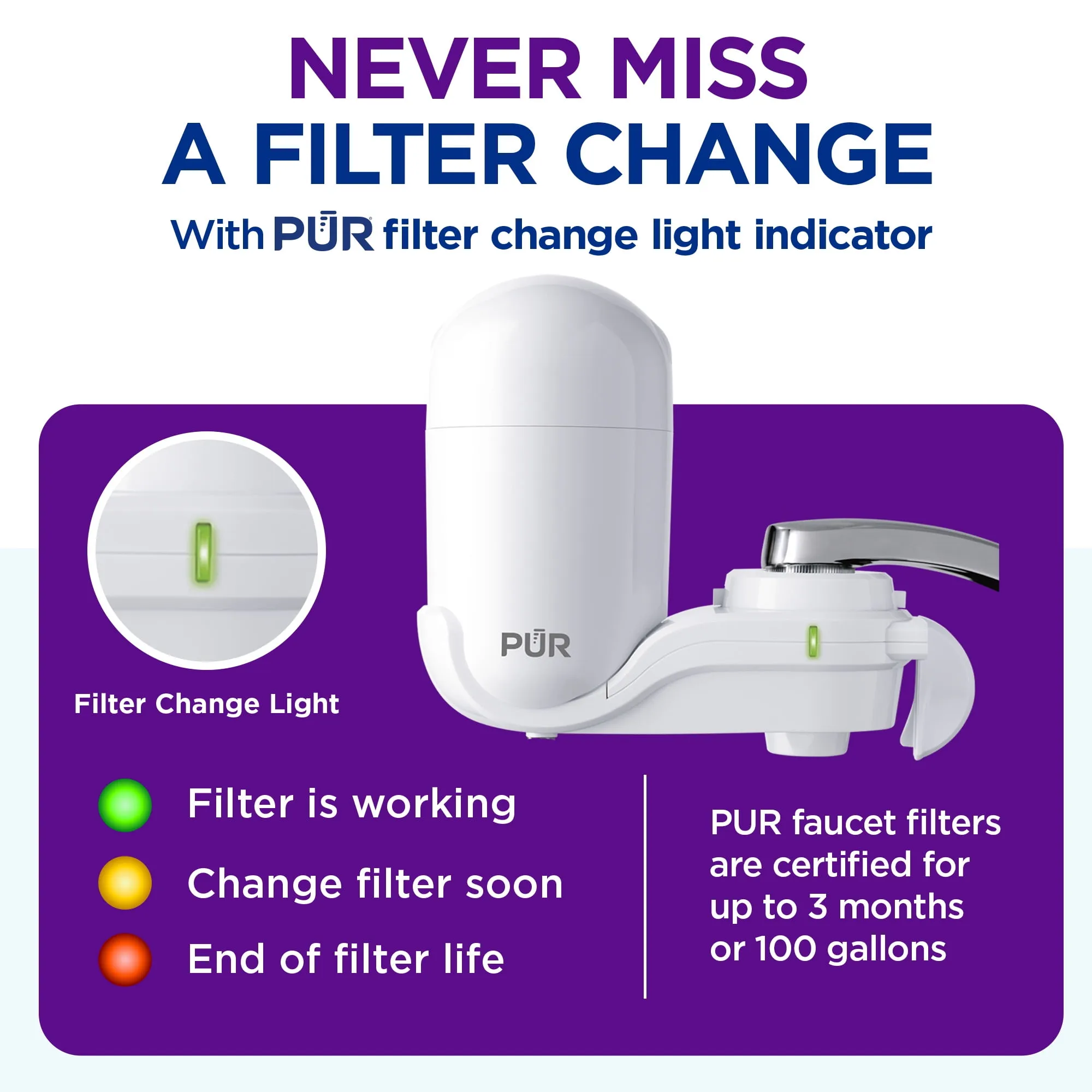 PUR Vertical Faucet Mount Water Filtration System - Kaedas
