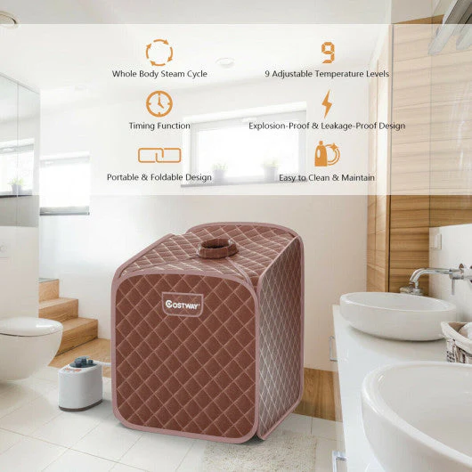 2L Portable Folding Steam Sauna Spa-Coffee - Kaedas