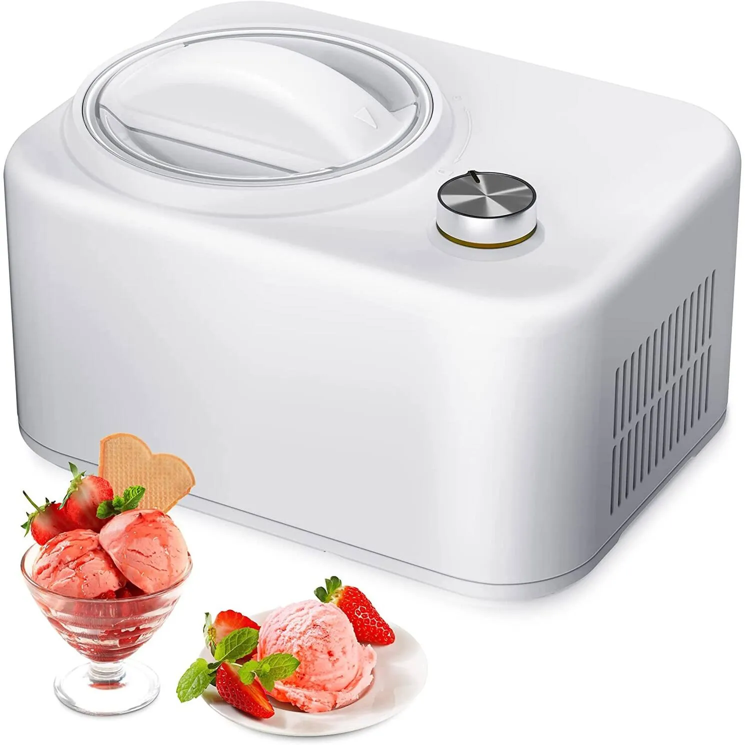 Ice Cream Maker with Compressor - White - Kaedas