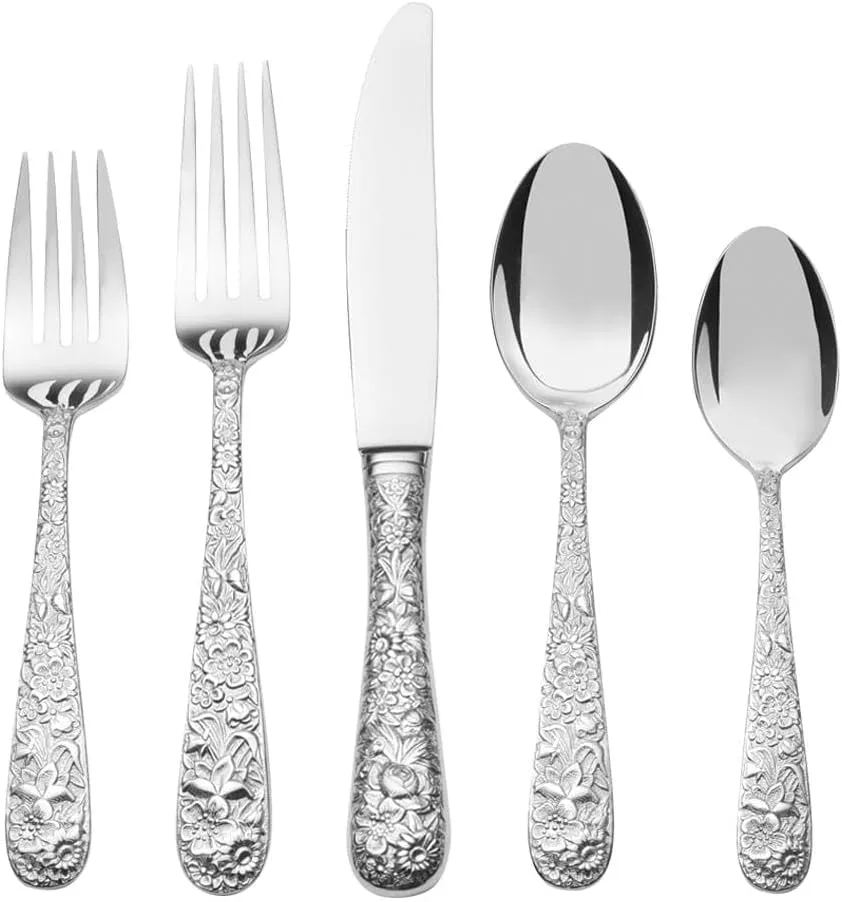 Towle Contessina 20-Piece Flatware Set - Elegant Floral Design for Four - Kaedas