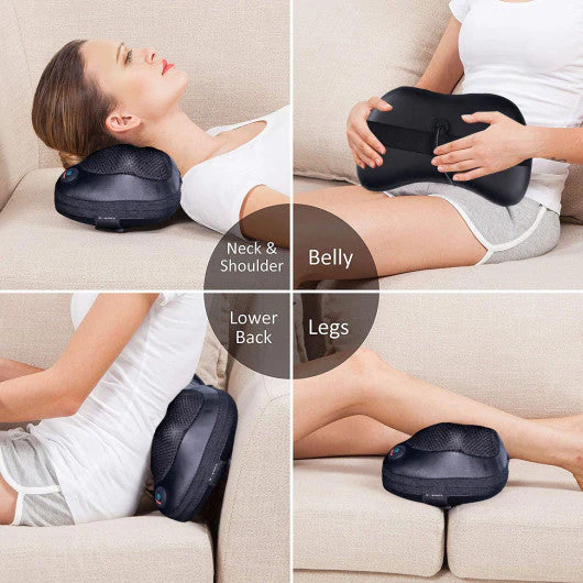 Shiatsu Pillow Massager With Heat Deep Kneading for Shoulder  Neck and Back - Kaedas