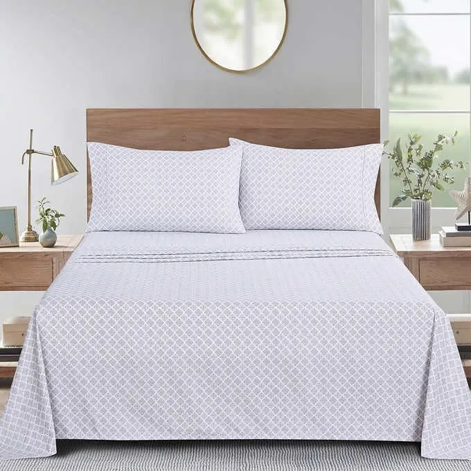 6-Piece Extra Deep Sheet Set for Queen/King Beds - Stamp Medallion - Kaedas