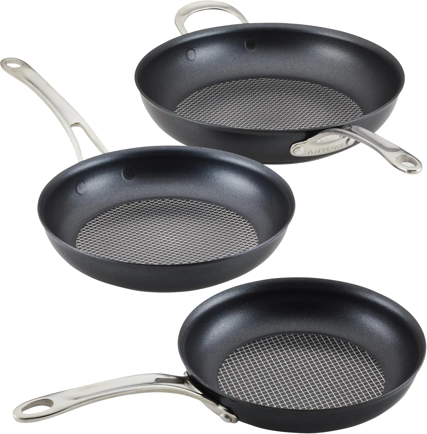 X Hybrid Nonstick Cookware Frying Pans/Skillet Set, Induction Suitable, Gray - Kaedas