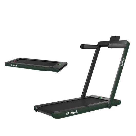 2.25HP 2 in 1 Folding Treadmill With APP Speaker Remote Control-Green - Kaedas
