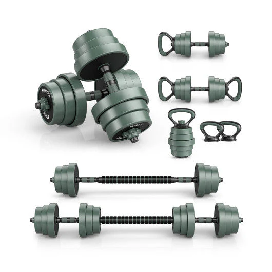 Adjustable Weight Dumbbell Set With Connector-Black & Gray - Kaedas