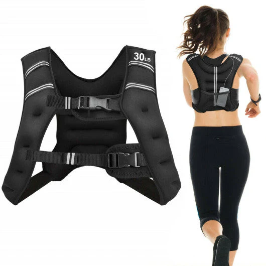 30LBS Workout Weighted Vest With Mesh Bag Adjustable Buckle-30 Lbs - Kaedas