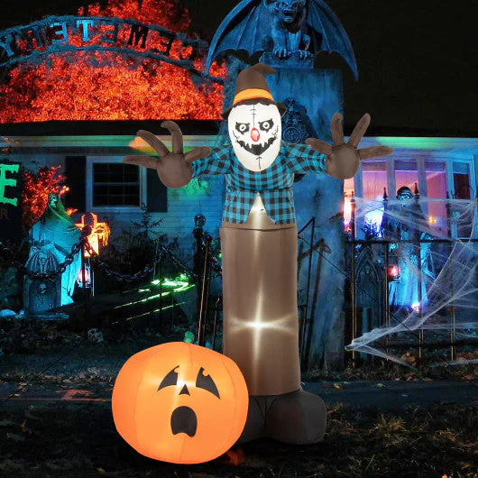 7 FT Inflatable Halloween Haunted Scarecrow Pumpkin Ghost With Built-in LED Lights - Kaedas