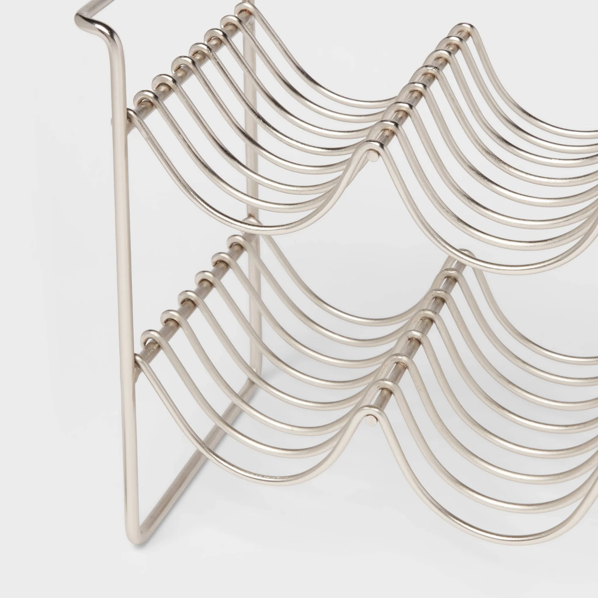 6 Bottles Metal Wire Wine Rack Brushed Nickel - Kaedas