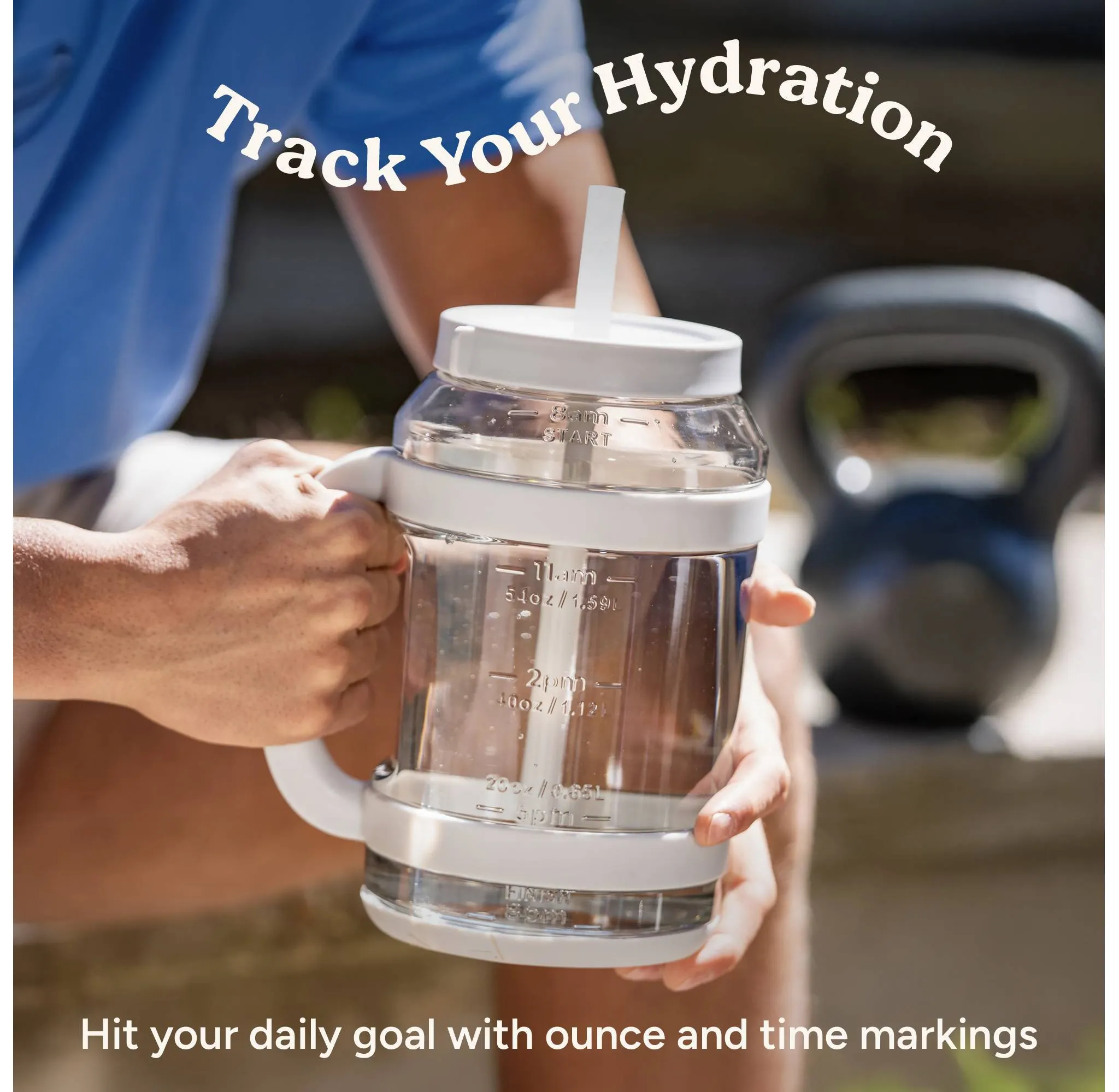 Reduce 80oz Tritan Waterday Mug Glacier: Portable Drinkware with Twist-Off Lid & Straw, Dishwasher-Safe - Kaedas