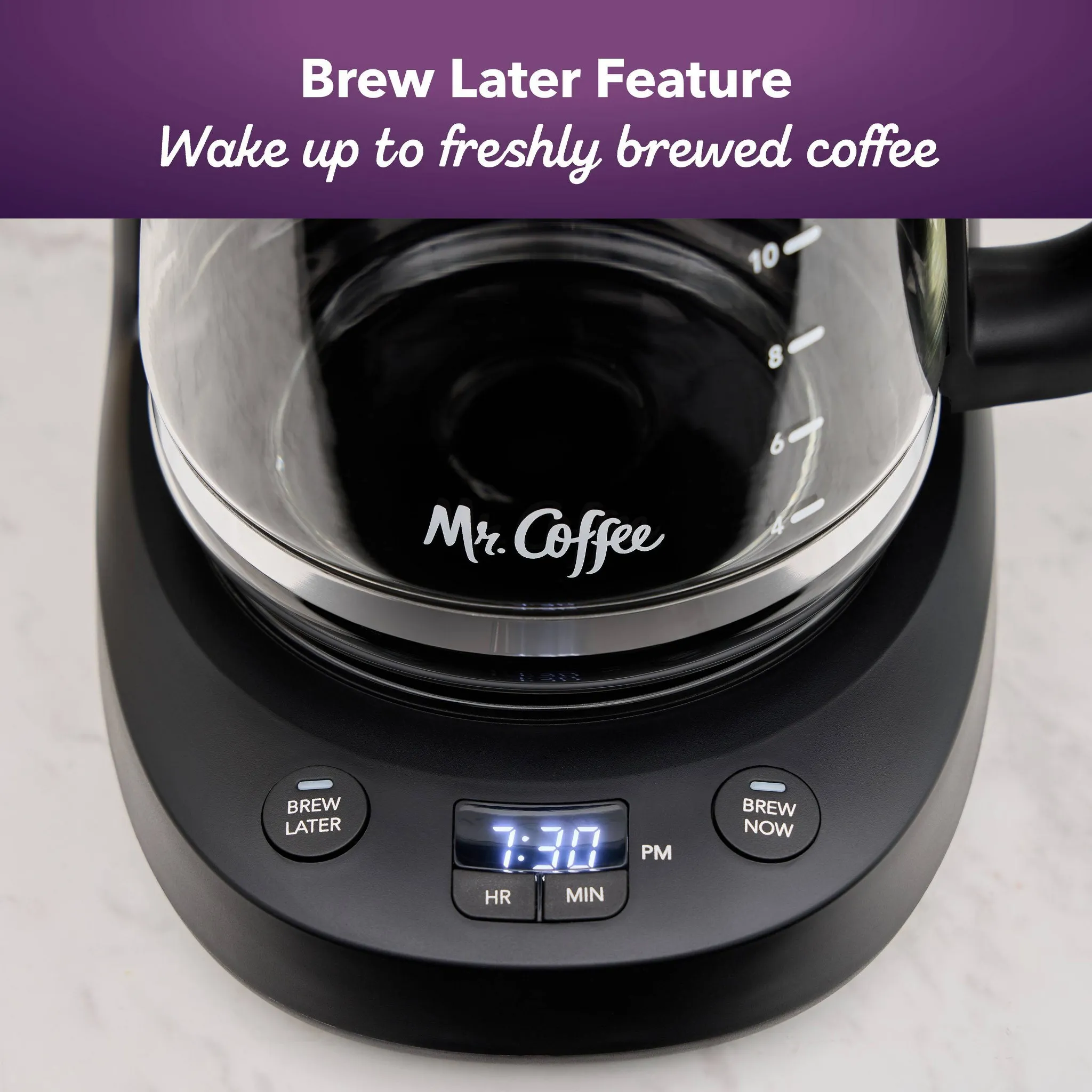 12-Cup Programmable Coffee Maker Black stainless steel - Kaedas