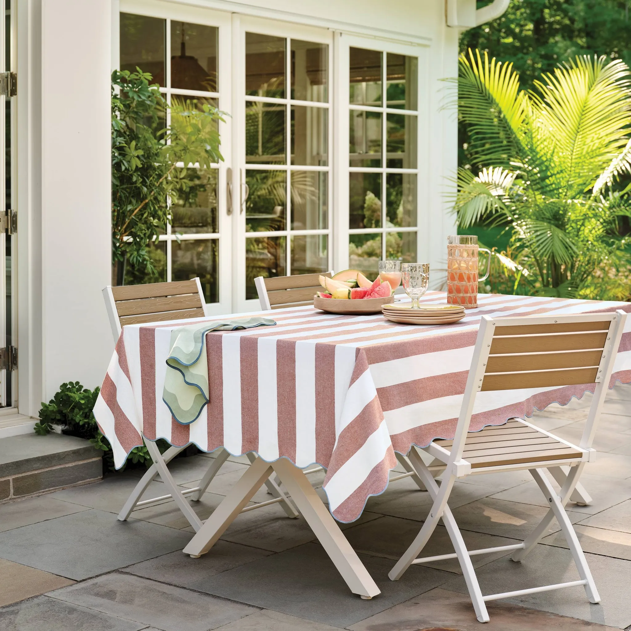 Coastal Striped Tablecloth Peach - Threshold™ - Kaedas