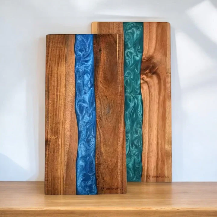 Large Acacia Resin Light Cutting Board & Charcuterie Board - Kaedas