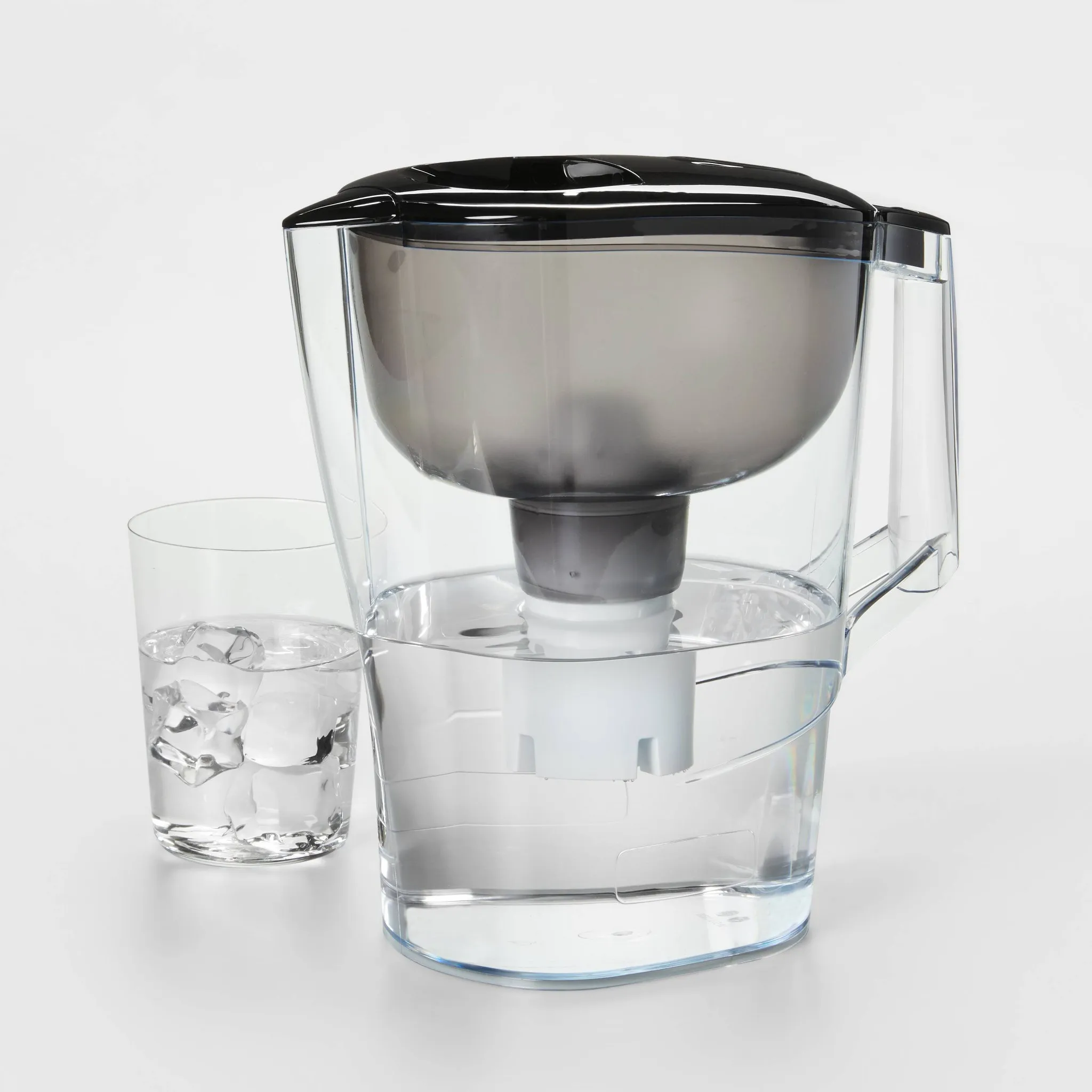 Water Filtration Pitcher Black 10 Cup Capacity - ™: Dishwasher-Safe, 2 Filters, Electronic Change-Filter Indicator - Kaedas
